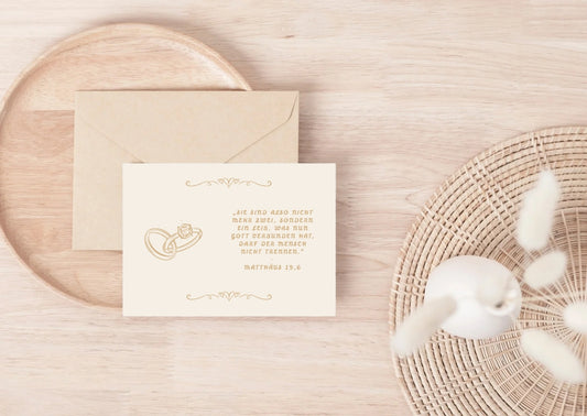 Christliche Hochzeitskarte mit Bibelvers