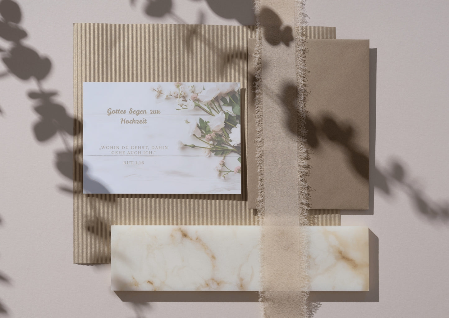 Christliche Hochzeitskarte mit Bibelvers