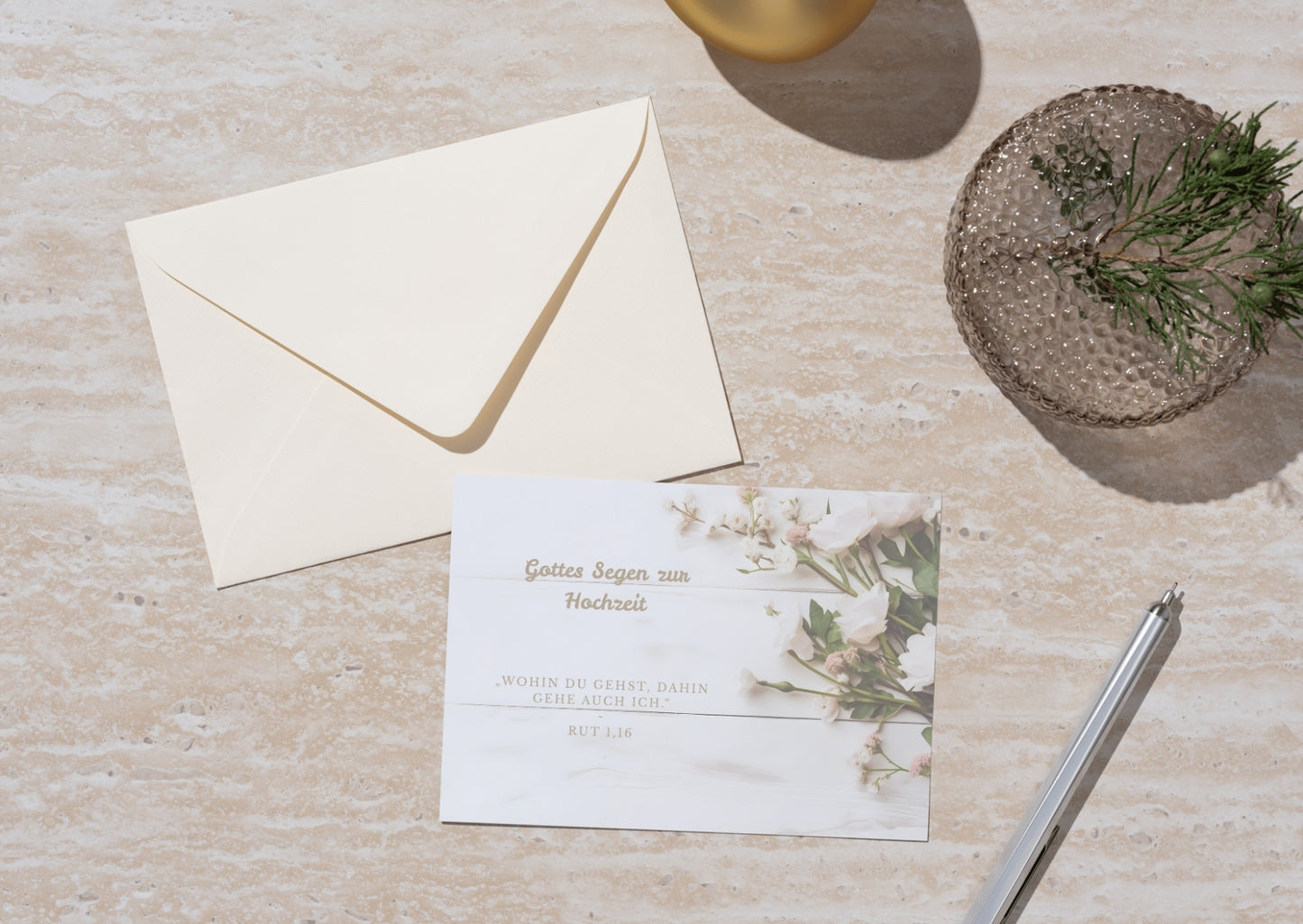 Christliche Hochzeitskarte mit Bibelvers