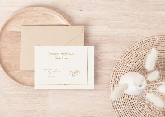 Christliche Hochzeitskarte mit Bibelvers