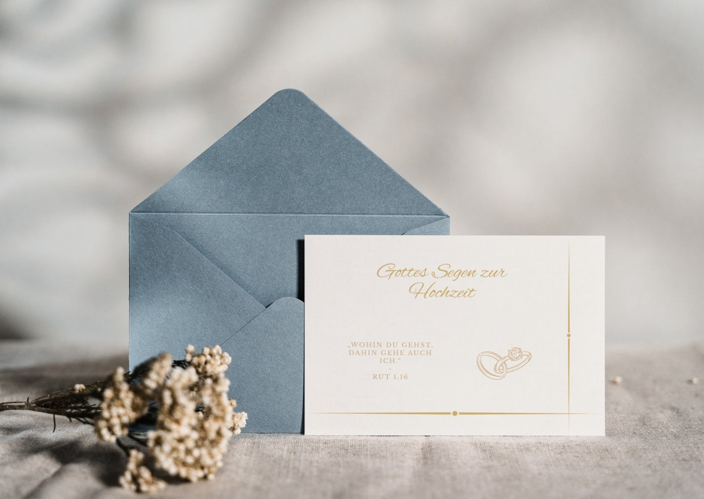 Christliche Hochzeitskarte mit Bibelvers