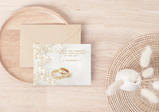 Christliche Hochzeitskarte mit Bibelvers