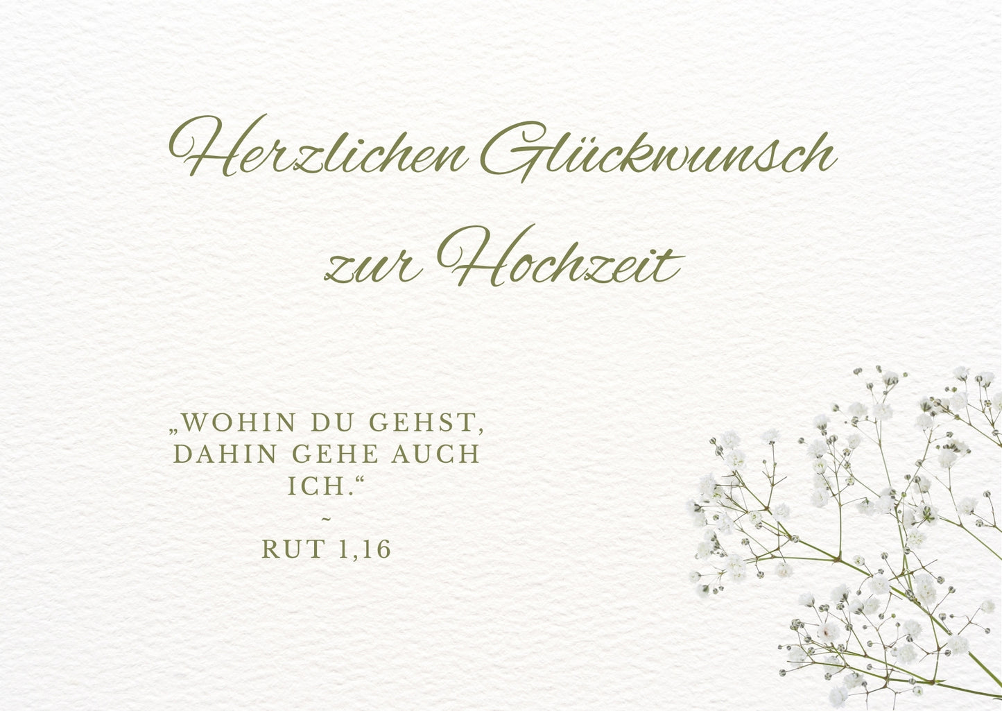 Christliche Hochzeitskarte mit Bibelvers