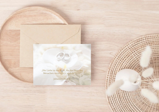 Christliche Hochzeitskarte mit schönem Spruch