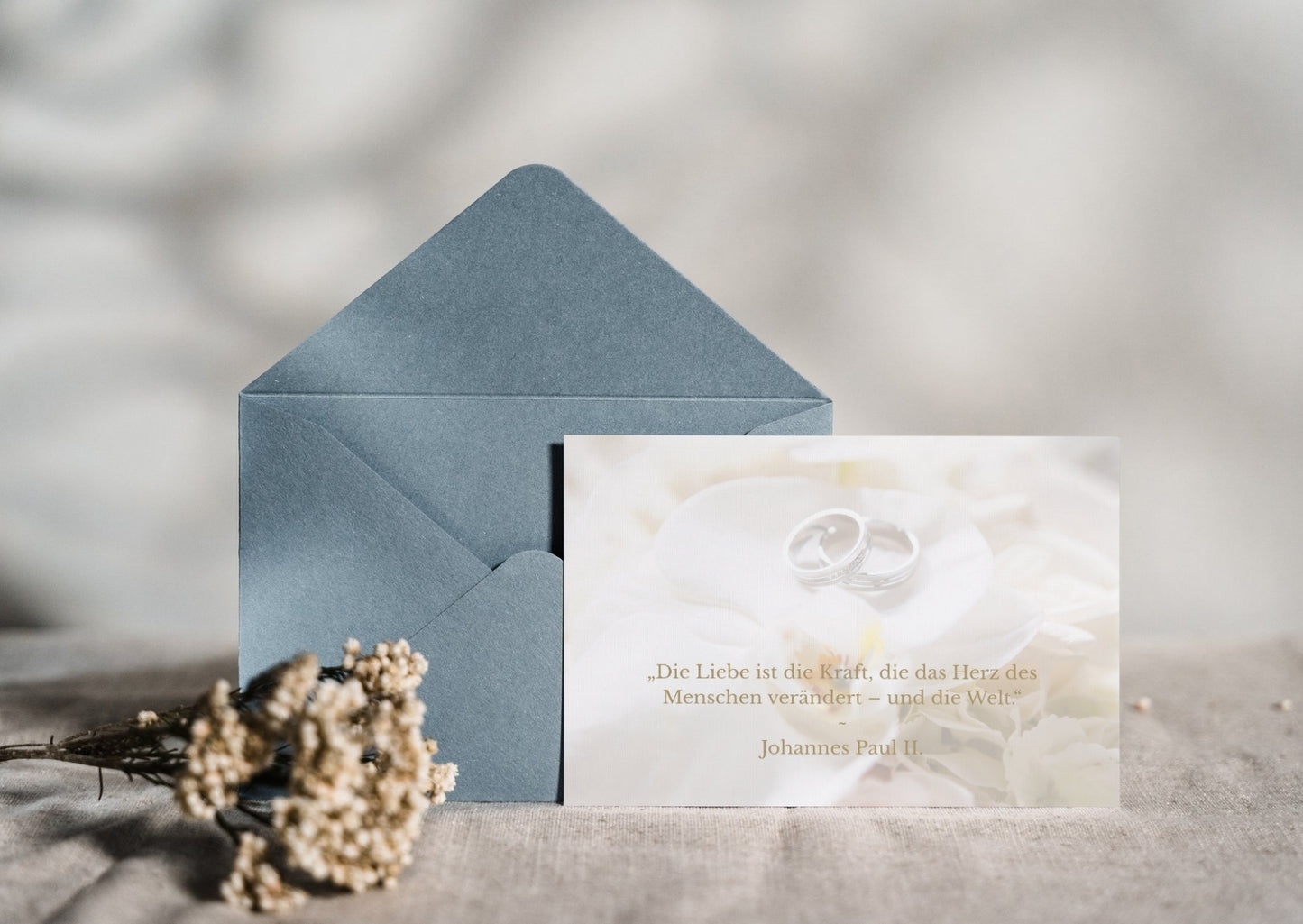Christliche Hochzeitskarte mit schönem Spruch