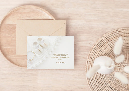 Christliche Taufkarte mit Bibelvers