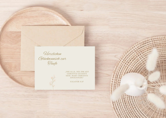 Christliche Taufkarte mit Bibelvers