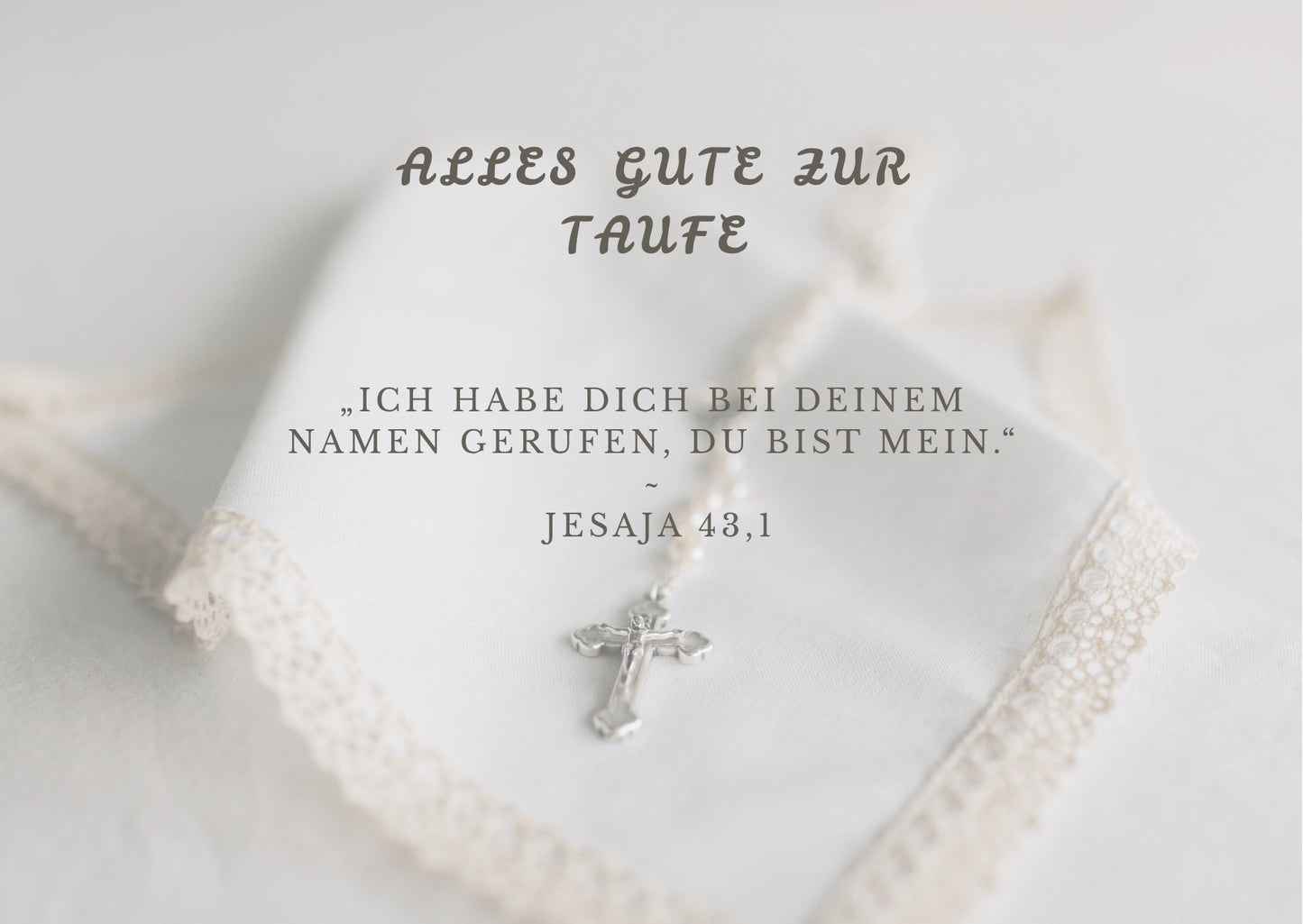 Christliche Taufkarte mit Bibelvers