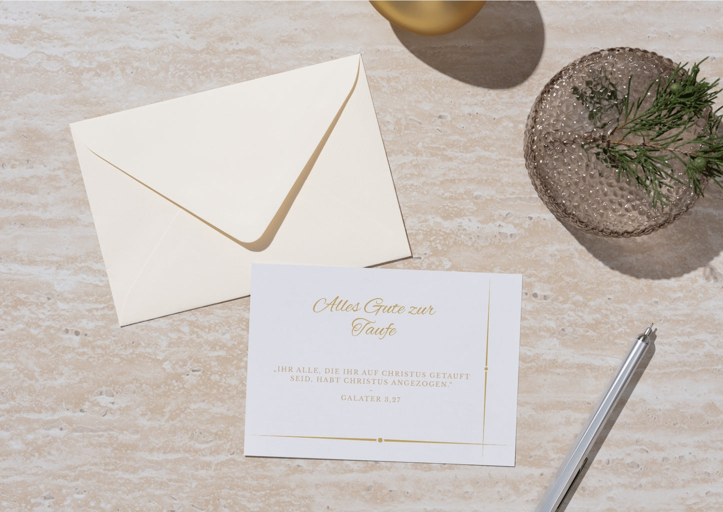 Christliche Taufkarte mit Bibelvers