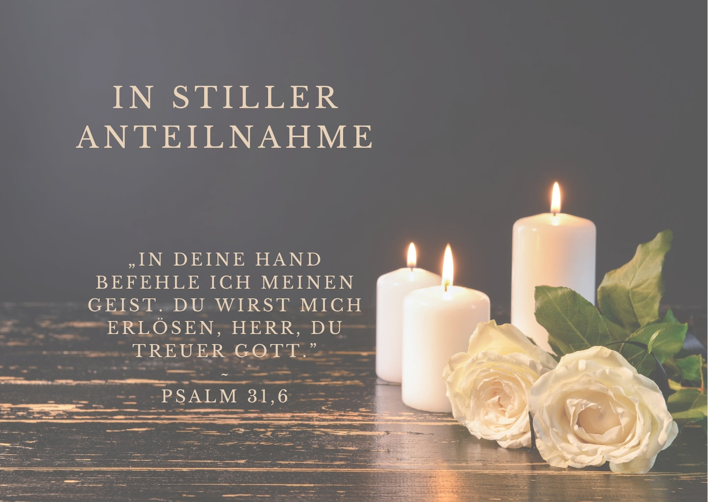 Christliche Beileidskarte mit Bibelvers
