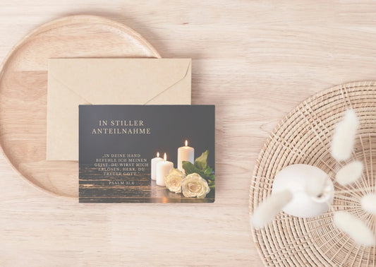 Christliche Beileidskarte mit Bibelvers