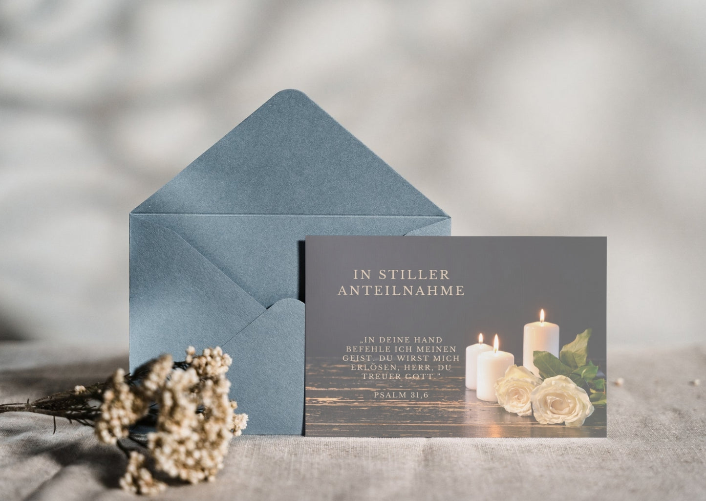 Christliche Beileidskarte mit Bibelvers