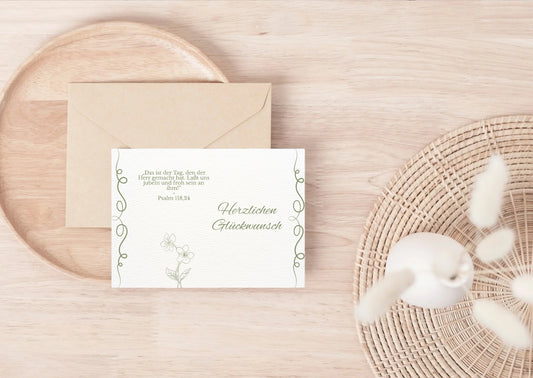 Christliche Geburtstagskarte mit Bibelvers