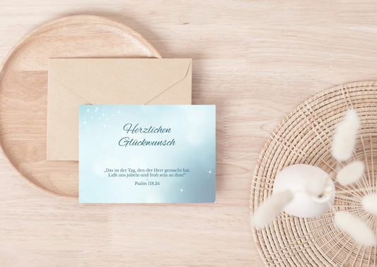 Christliche Geburtstagskarte mit Bibelvers
