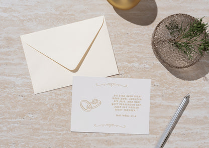 Christliche Hochzeitskarte mit Bibelvers