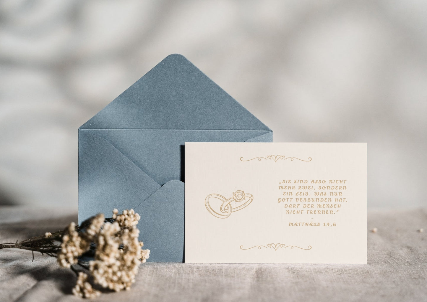 Christliche Hochzeitskarte mit Bibelvers