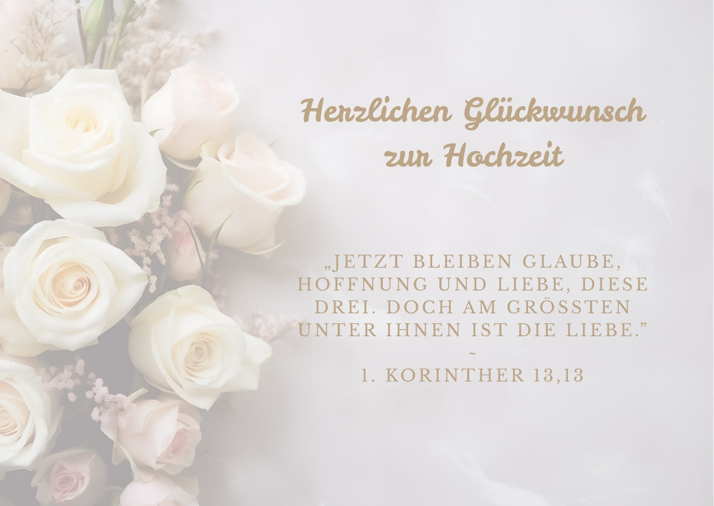 Christliche Hochzeitskarte mit Bibelvers