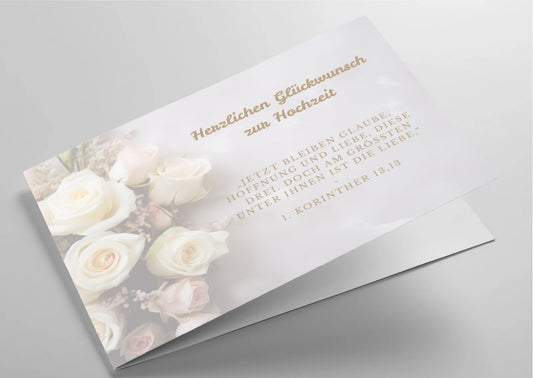 Christliche Hochzeitskarte mit Bibelvers