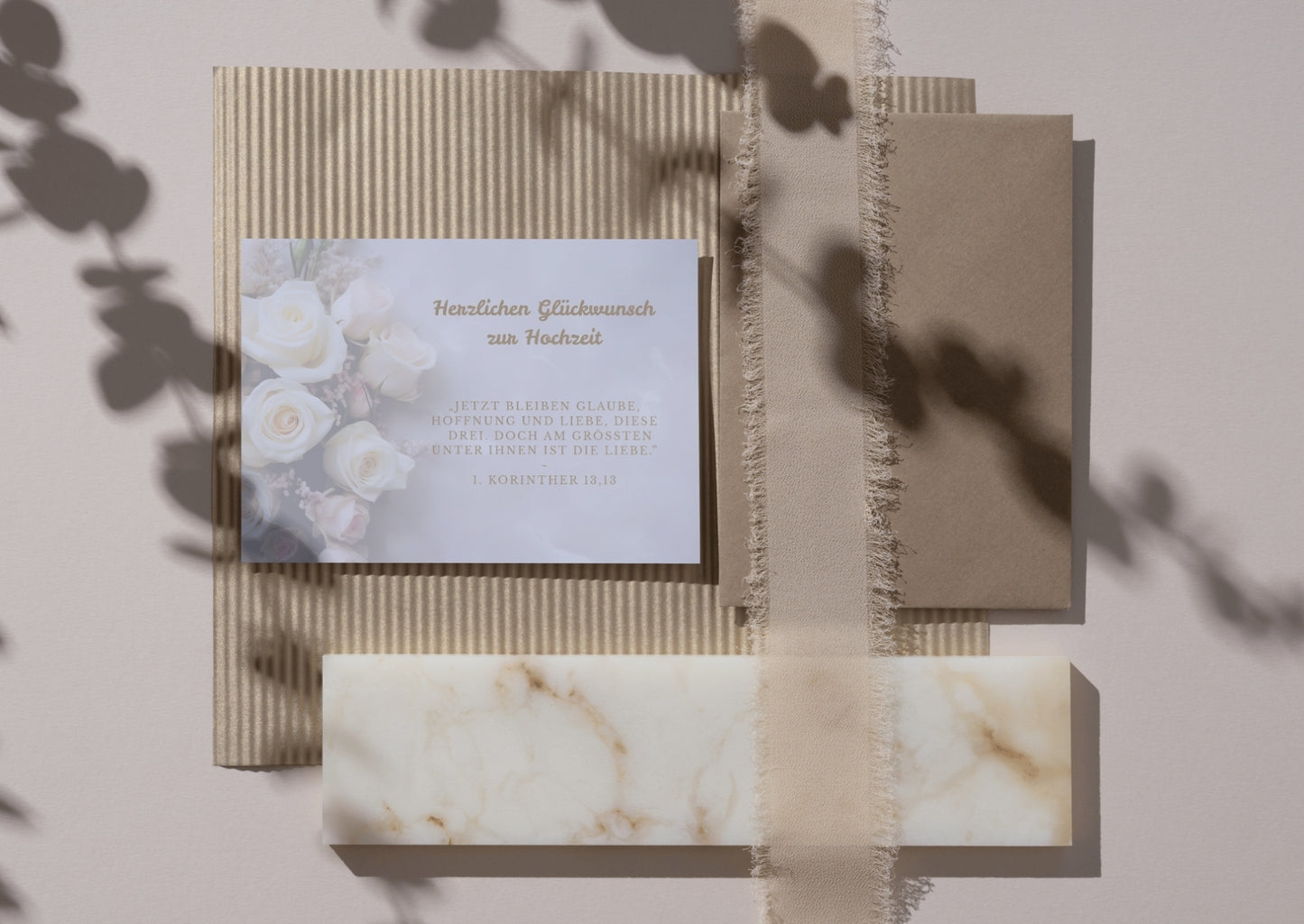 Christliche Hochzeitskarte mit Bibelvers