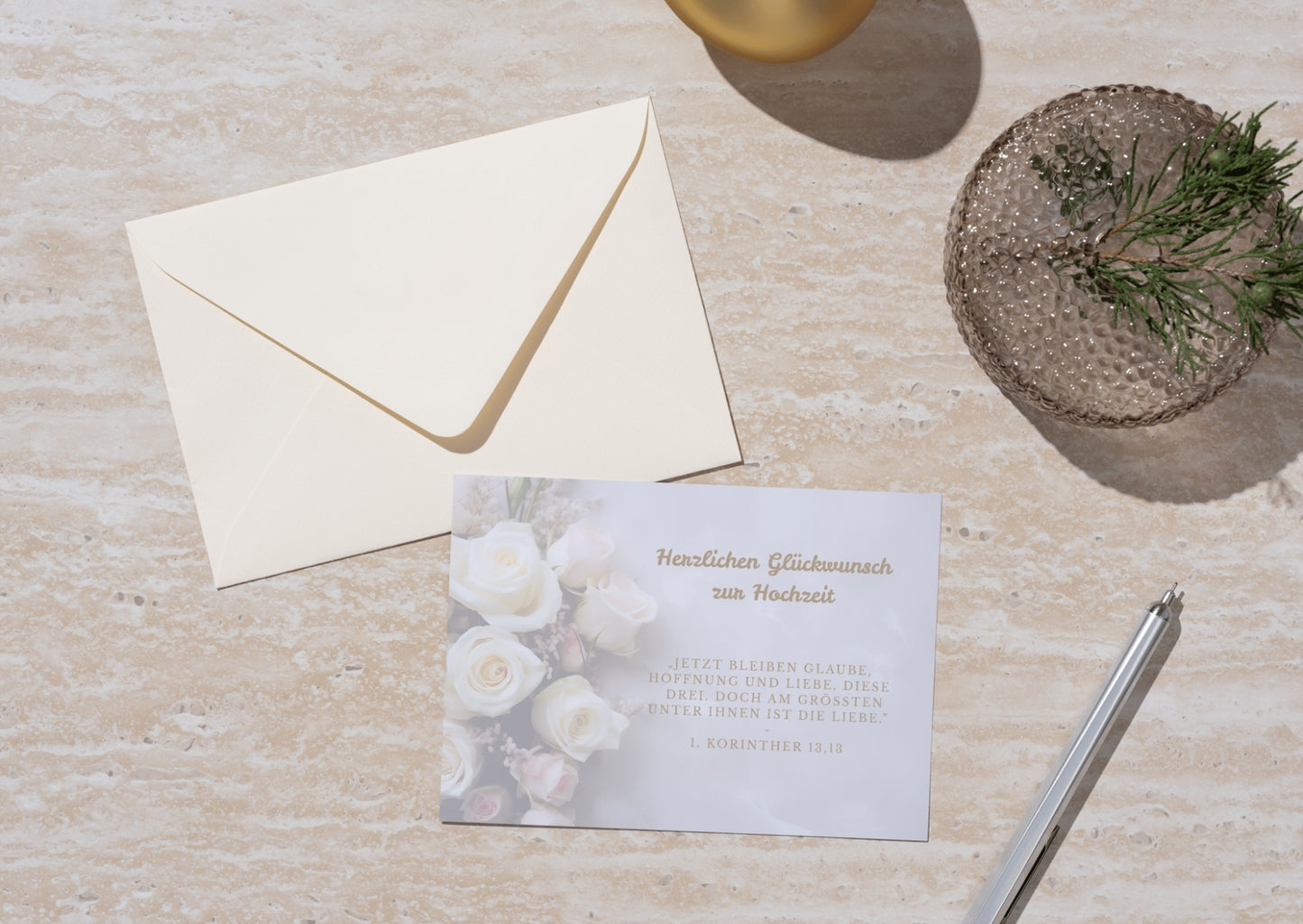 Christliche Hochzeitskarte mit Bibelvers
