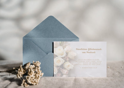 Christliche Hochzeitskarte mit Bibelvers