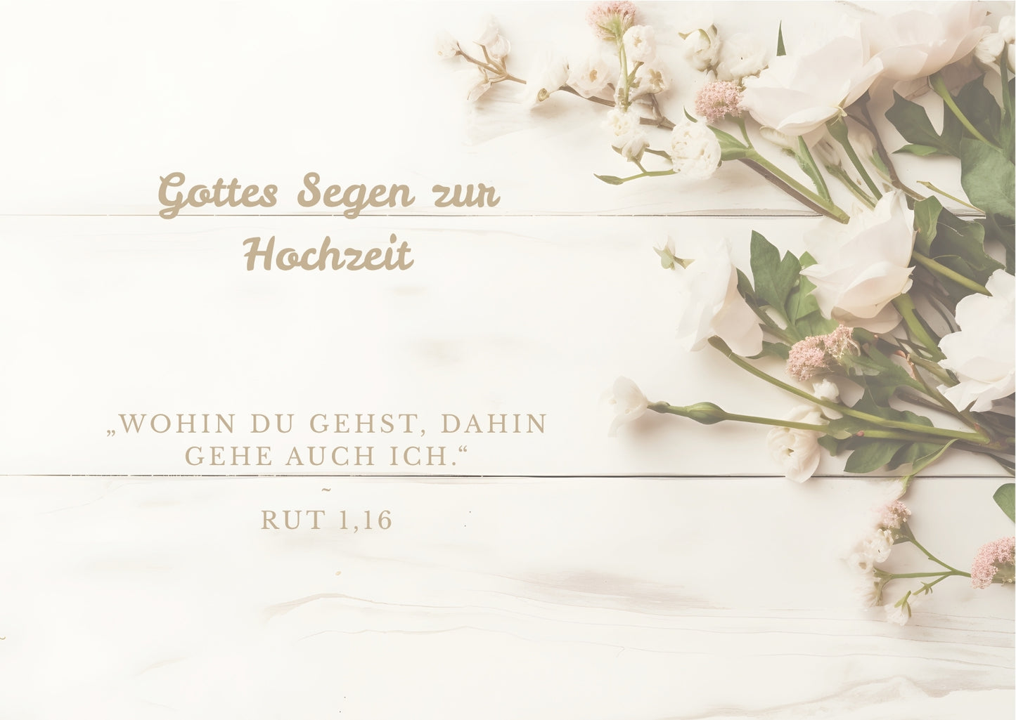 Christliche Hochzeitskarte mit Bibelvers