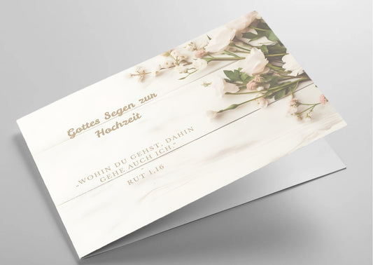 Christliche Hochzeitskarte mit Bibelvers