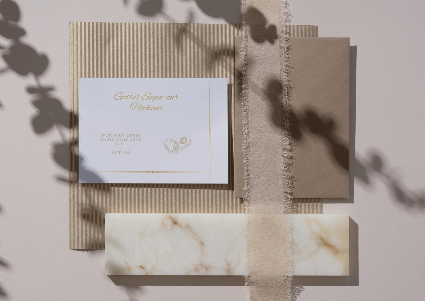 Christliche Hochzeitskarte mit Bibelvers