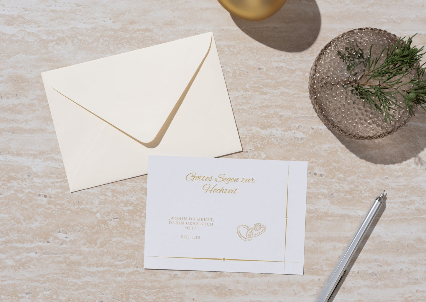 Christliche Hochzeitskarte mit Bibelvers