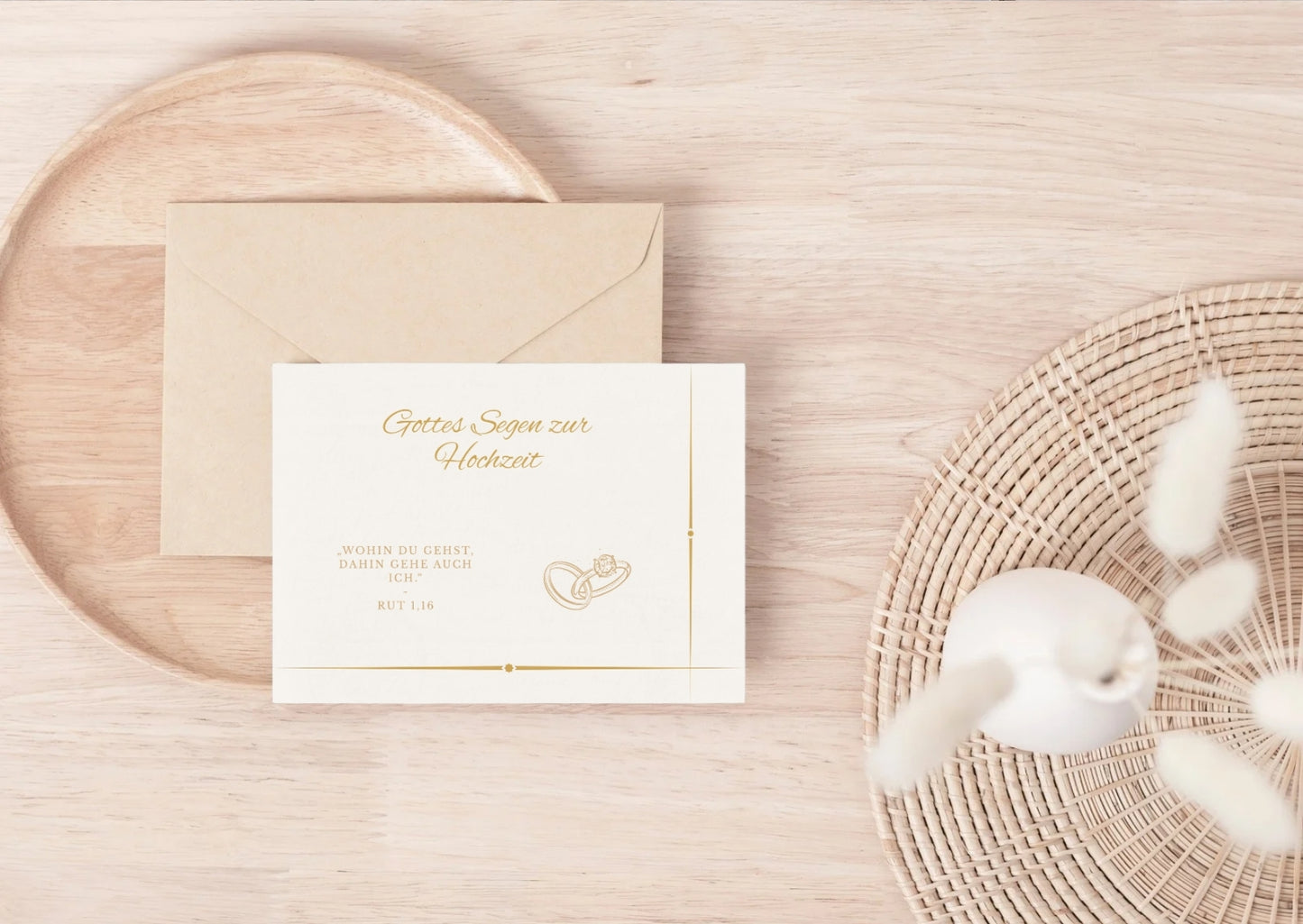 Christliche Hochzeitskarte mit Bibelvers