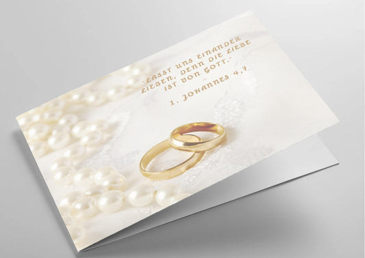 Christliche Hochzeitskarte mit Bibelvers