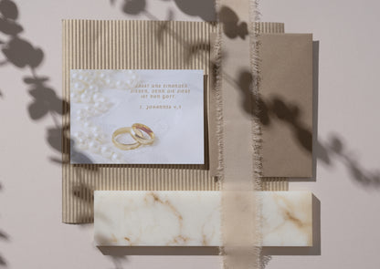 Christliche Hochzeitskarte mit Bibelvers