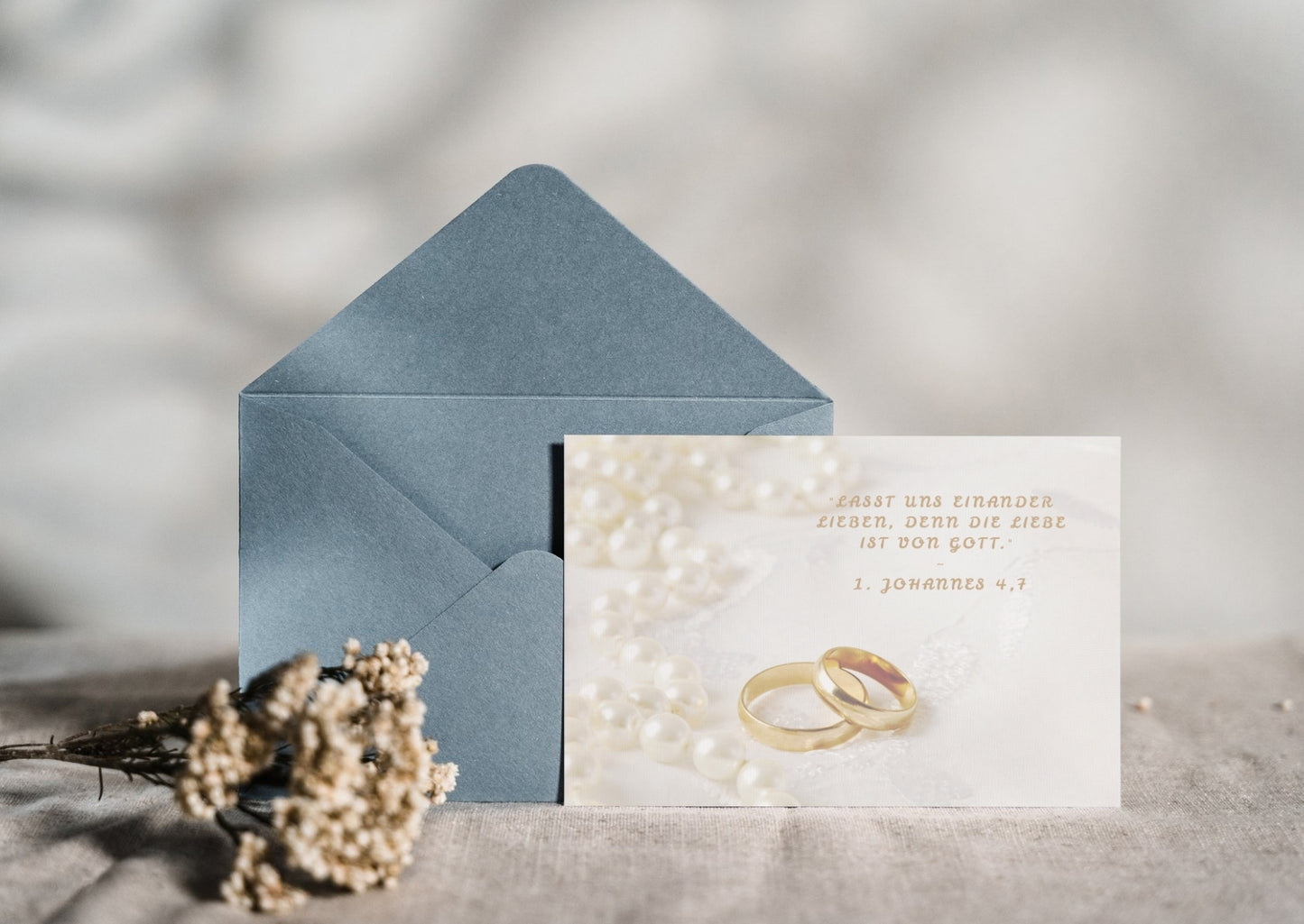 Christliche Hochzeitskarte mit Bibelvers