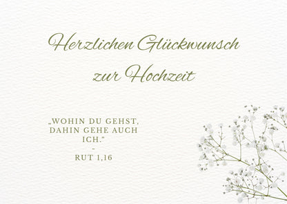 Christliche Hochzeitskarte mit Bibelvers