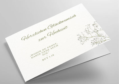 Christliche Hochzeitskarte mit Bibelvers