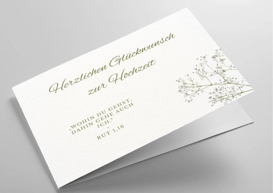 Christliche Hochzeitskarte mit Bibelvers