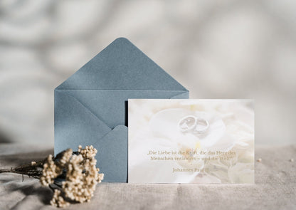 Christliche Hochzeitskarte mit schönem Spruch