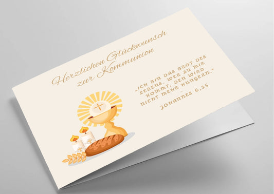 Geschenkkarte zur Kommunion mit Bibelvers