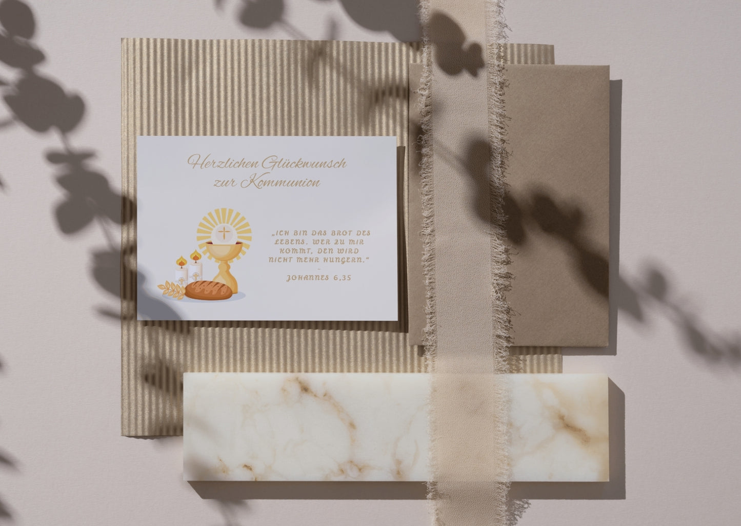 Geschenkkarte zur Kommunion mit Bibelvers