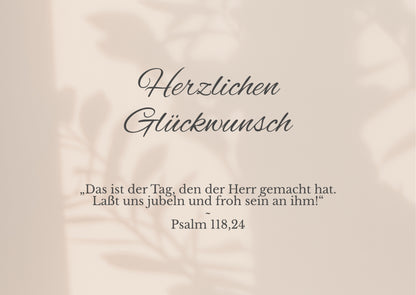 Christliche Geburtstagskarte mit Bibelvers