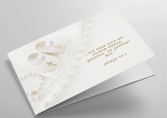 Christliche Taufkarte mit Bibelvers