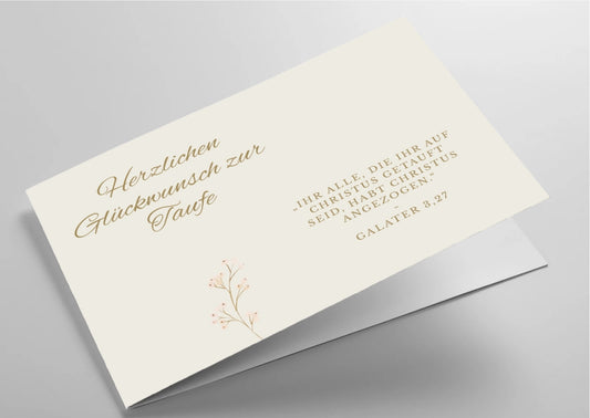 Christliche Taufkarte mit Bibelvers