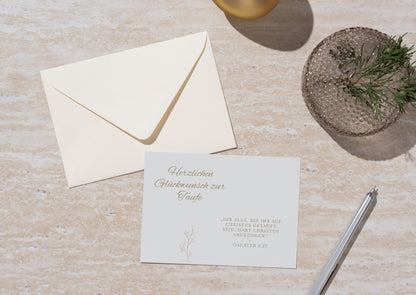 Christliche Taufkarte mit Bibelvers
