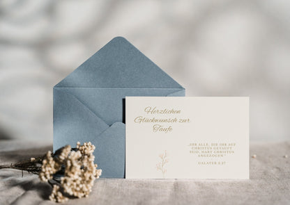 Christliche Taufkarte mit Bibelvers