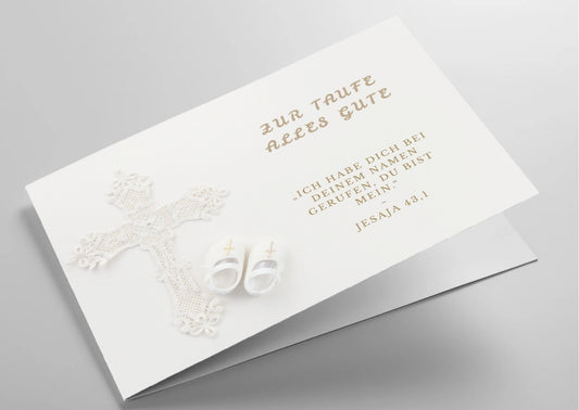 Christliche Taufkarte mit Bibelvers