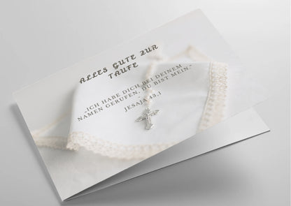 Christliche Taufkarte mit Bibelvers