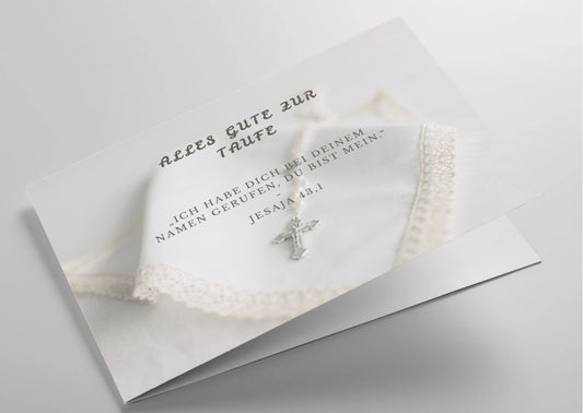 Christliche Taufkarte mit Bibelvers
