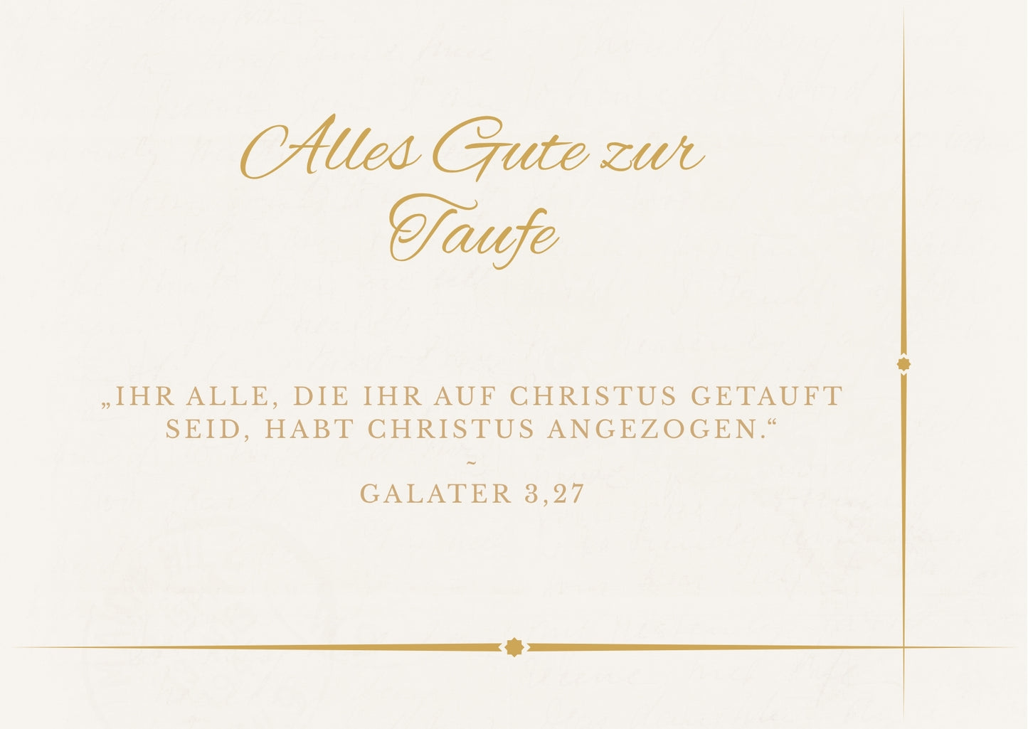Christliche Taufkarte mit Bibelvers