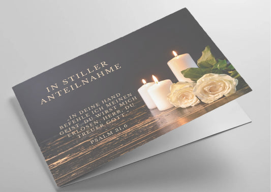 Christliche Beileidskarte mit Bibelvers