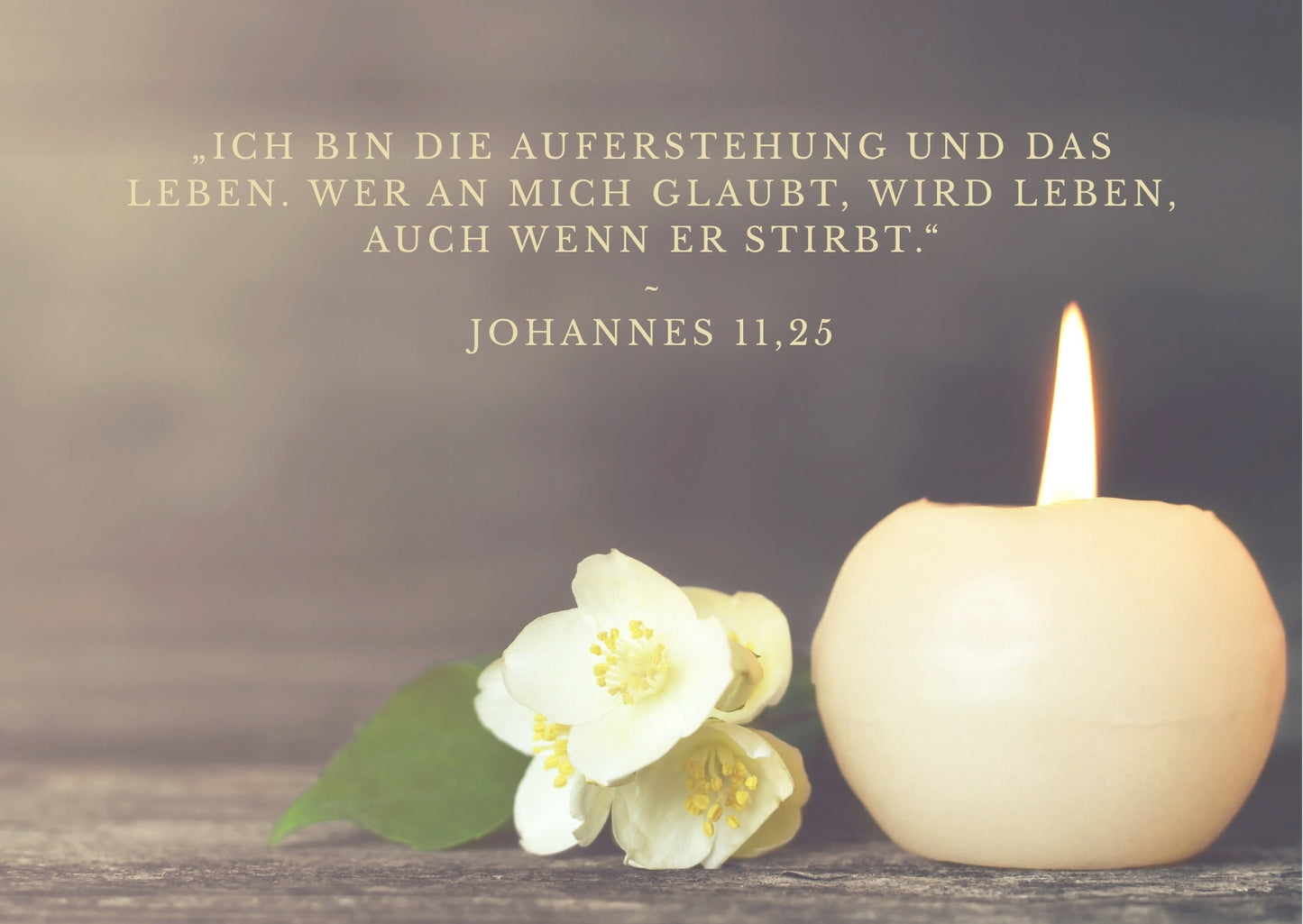 Christliche Kondolenzkarte mit Bibelvers